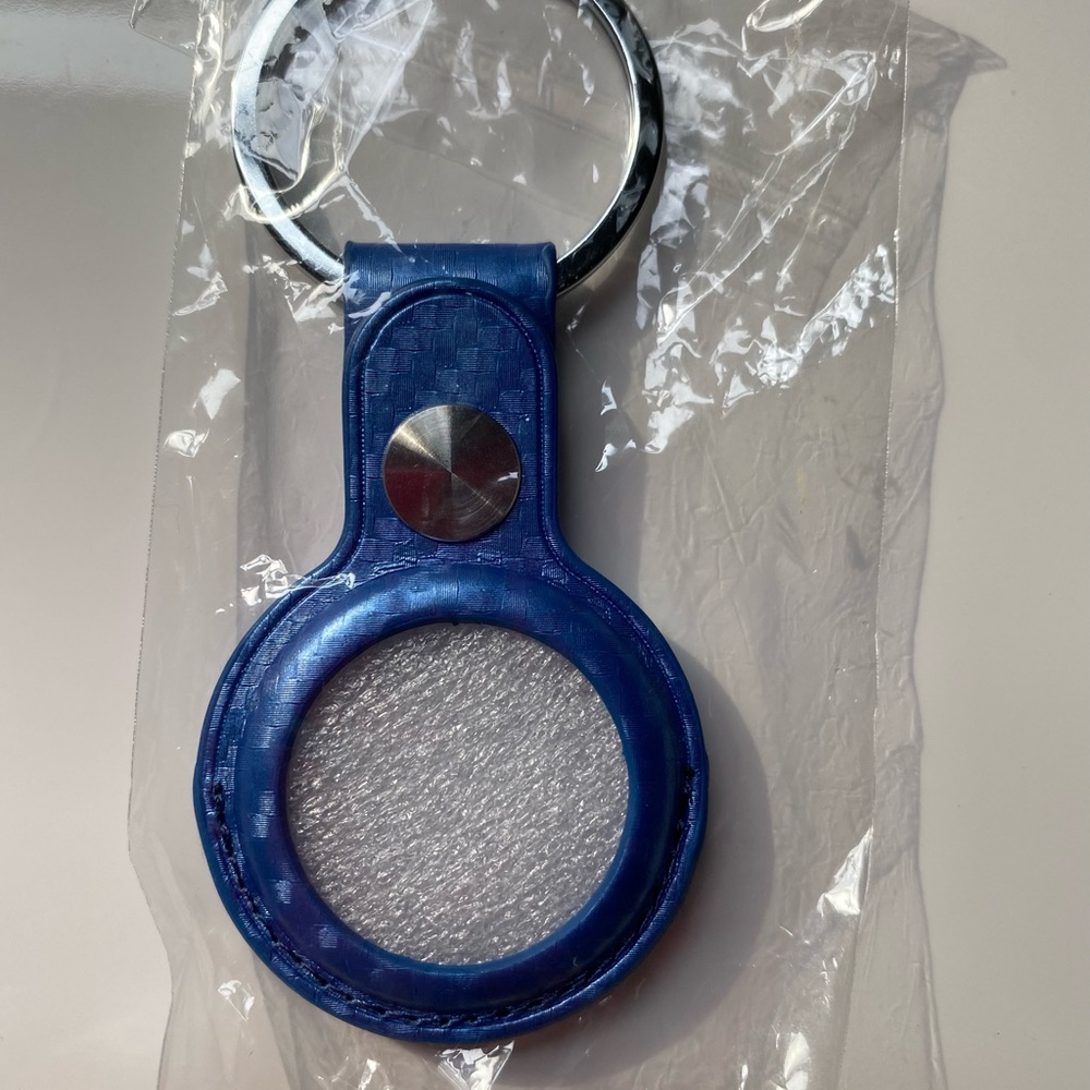 Bleu carbon fiber leather Keychain